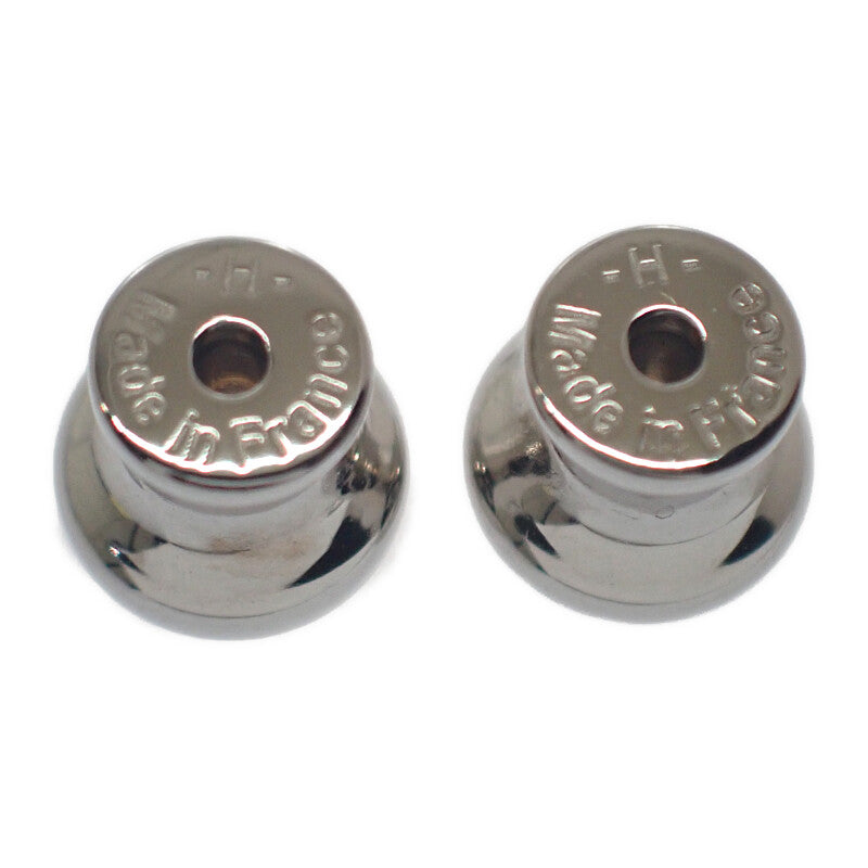 エルメス HERMES アトラージュソリッド ピアス エナメル ネイビー ホワイト シルバー金具 レディース【中古】【Aランク】