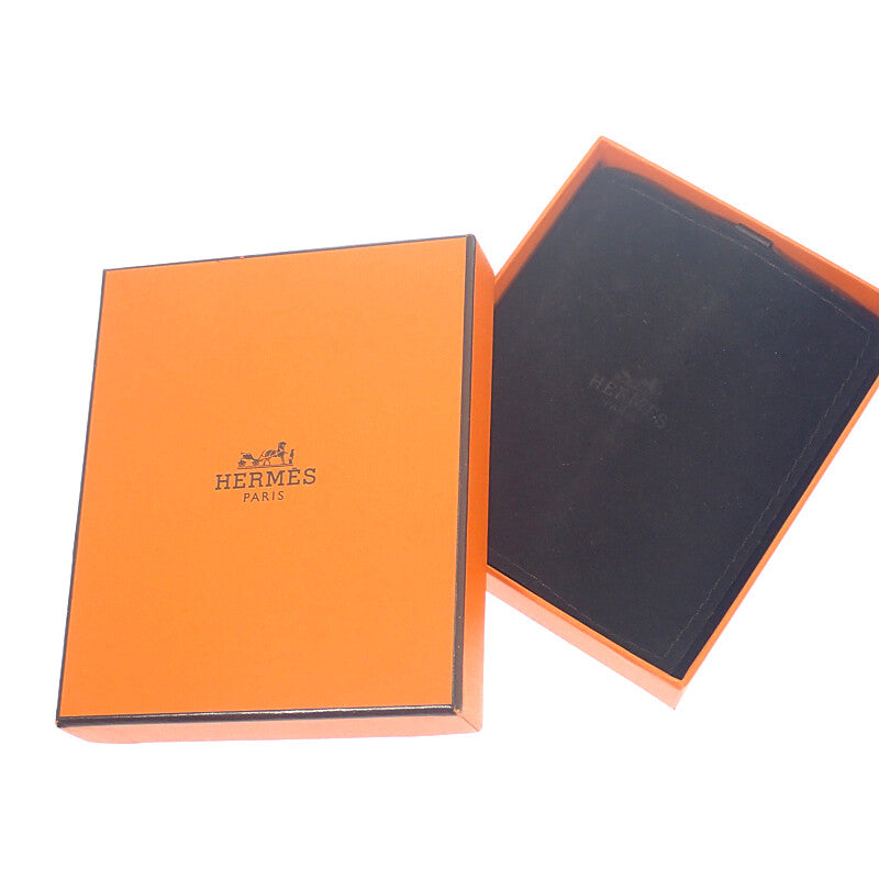 エルメス HERMES アトラージュソリッド ピアス エナメル ネイビー ホワイト シルバー金具 レディース【中古】【Aランク】