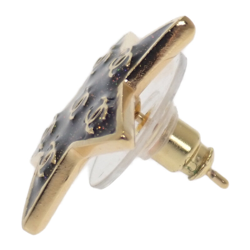 シャネル CHANEL CCスター ピアス メタル ブラック ゴールド ゴールド金具 レディース【中古】【Aランク】