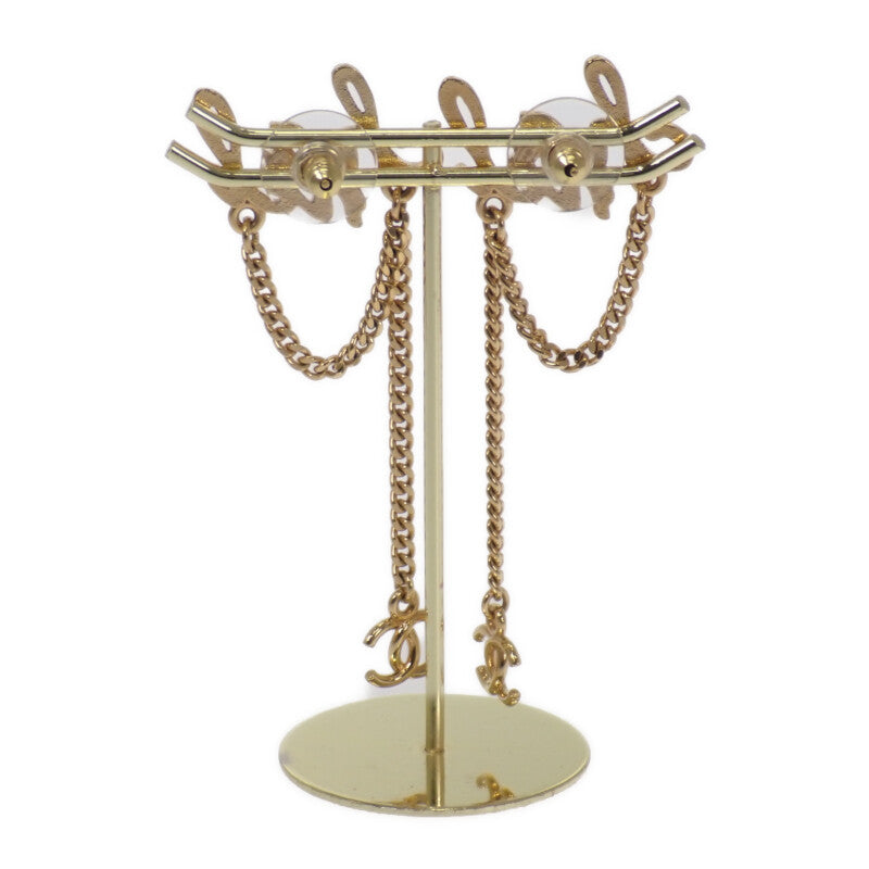 シャネル CHANEL CCロゴチェーン ピアス メタル ゴールド レディース【中古】【Aランク】