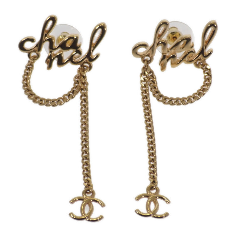 シャネル CHANEL CCロゴチェーン ピアス メタル ゴールド レディース
