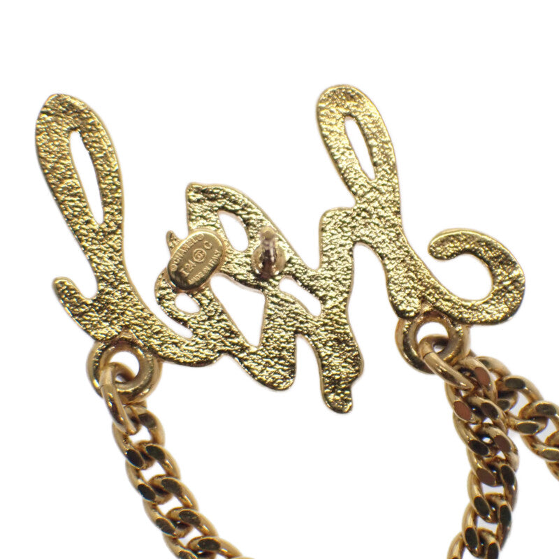 CHANEL CC Logo Chain Earrings Metal Gold Women's [Used] [A Rank]