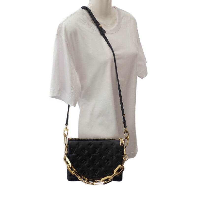 ルイヴィトン LOUIS VUITTON クッサンPM M21263 モノグラム 2WAYバッグ ハンドバッグ ショルダーバッグ クラッチバッグ レザー ブラック ゴールド金具 レディース【中古】【Aランク】