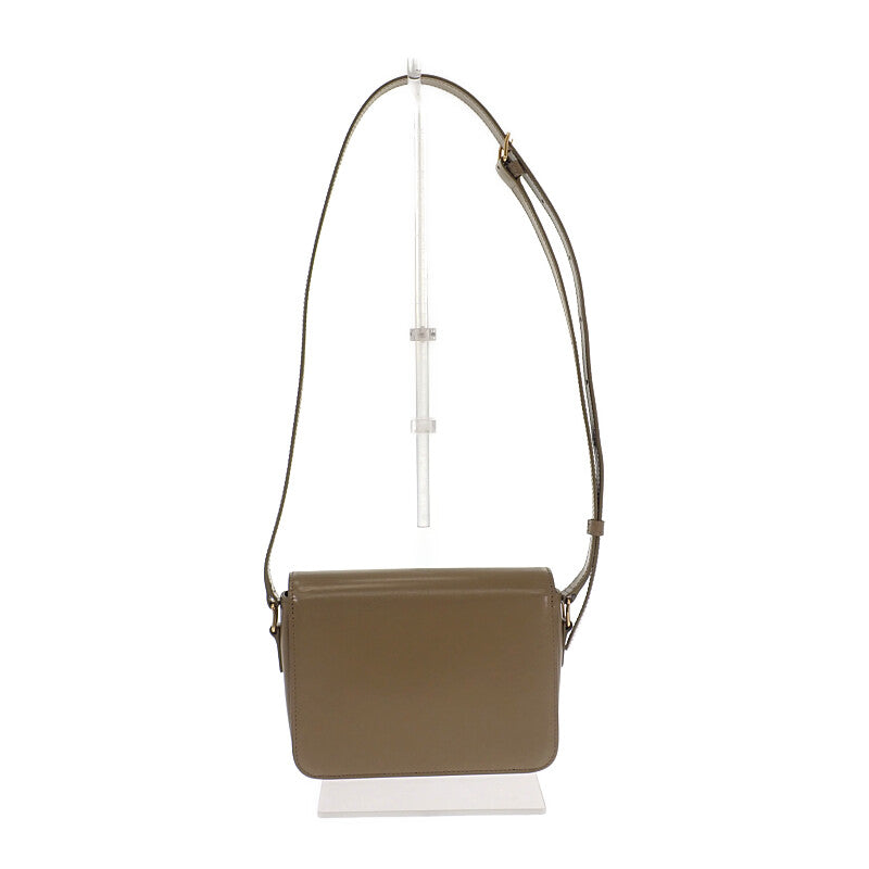 セリーヌ CELINE ティーントリオンフバッグ 188423BF4.18BZ ショルダーバッグ カーフ ダークセピア カーキ ゴールド金具 レディース【中古】【Aランク】