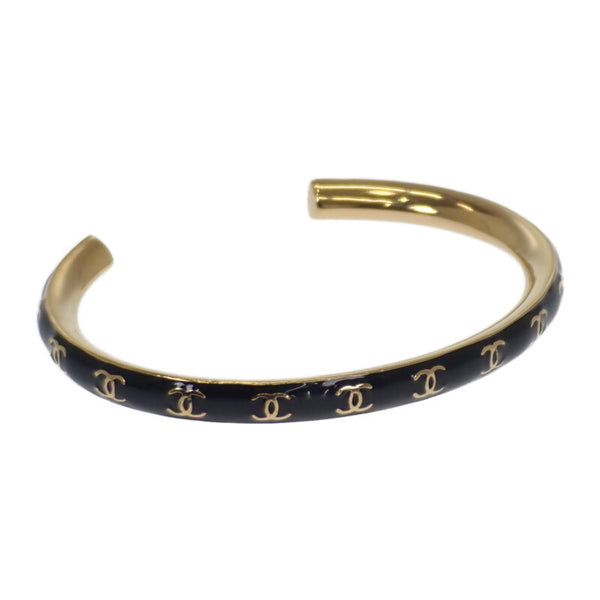 シャネル CHANEL CC ココマーク S B24P刻印 バングル メタル ブラック ゴールド レディース【中古】【ABランク】