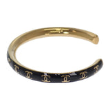 シャネル CHANEL CC ココマーク S B24P刻印 バングル メタル ブラック ゴールド レディース【中古】【ABランク】