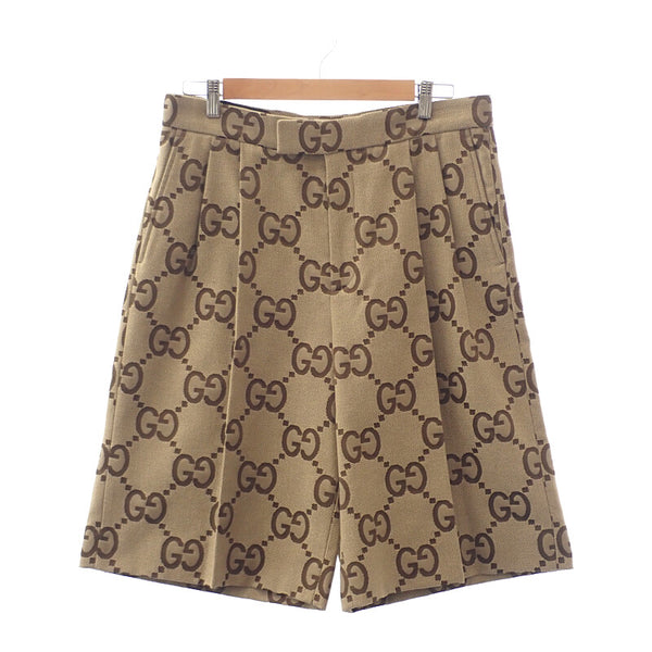 グッチ GUCCI ジャンボGG ハーフ 50 673181_ZAHT6_2580 パンツ コットン ポリエステル ベージュ メンズ【中古】【Aランク】