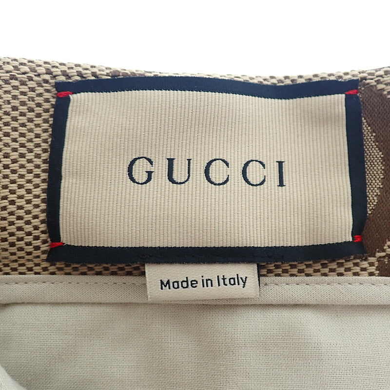 グッチ GUCCI ジャンボGG ハーフ 50 673181_ZAHT6_2580 パンツ コットン ポリエステル ベージュ メンズ【中古】【Aランク】