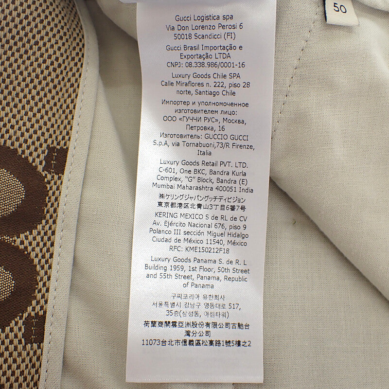 グッチ GUCCI ジャンボGG ハーフ 50 673181_ZAHT6_2580 パンツ コットン ポリエステル ベージュ メンズ【中古】【Aランク】