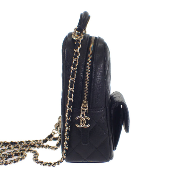 シャネル CHANEL タイムレスクラシック AP3753 リュック・デイパック キャビアスキン ブラック ゴールド金具 レディース【中古】【Aランク】