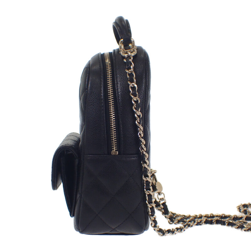 シャネル CHANEL タイムレスクラシック AP3753 リュック・デイパック キャビアスキン ブラック ゴールド金具 レディース【中古】【Aランク】