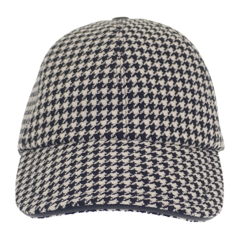 ディオール Dior ベースボール 千鳥格子 25PDP922I120 キャップ ウール ナイロン シルク ブラック ホワイト 57 レディース【中古】【Aランク】