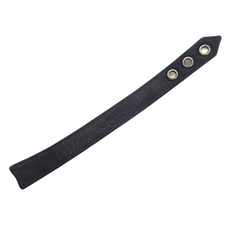 クロムハーツ CHROME HEARTS クロスボールレザーブレス 2354-304-9300-0900 ブレスレット シルバー925 レザー ブラック メンズ【中古】【ABランク】