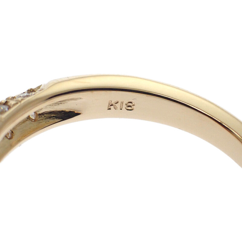 デザインジュエリー 加熱 14号 リング K18イエローゴールド ルビー ダイヤモンド レディース【中古】【Aランク】