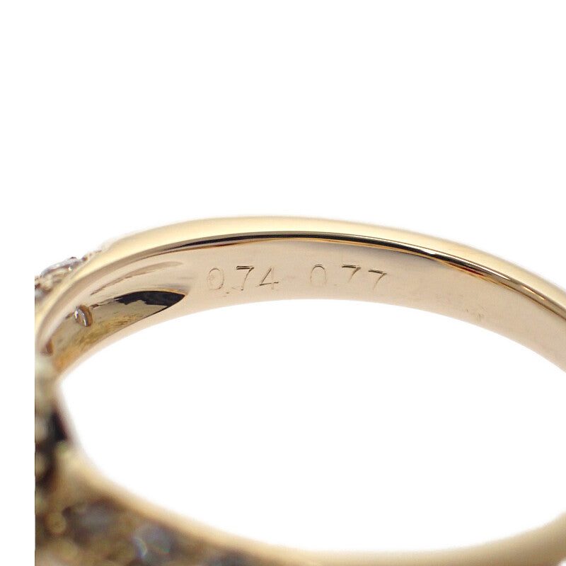 デザインジュエリー 加熱 14号 リング K18イエローゴールド ルビー ダイヤモンド レディース【中古】【Aランク】