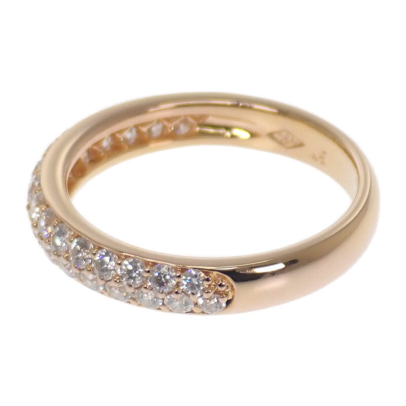 デザインジュエリー ハーフ パヴェ 13号 リング K18ピンクゴールド ダイヤモンド レディース【中古】【Aランク】