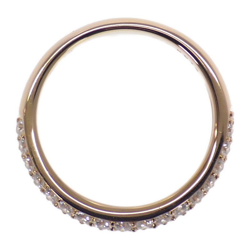 デザインジュエリー ハーフ パヴェ 13号 リング K18ピンクゴールド ダイヤモンド レディース【中古】【Aランク】