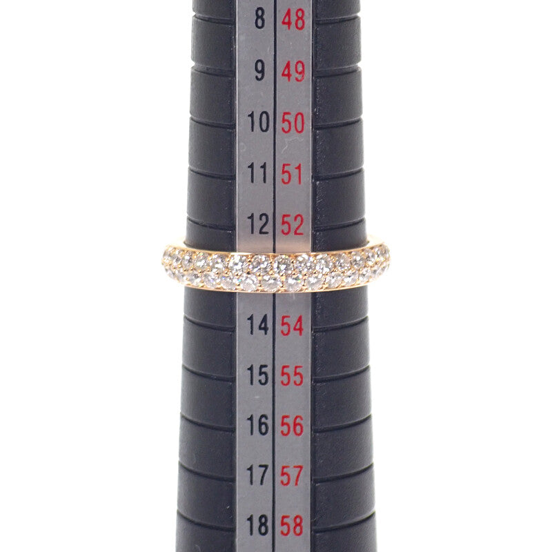 デザインジュエリー ハーフ パヴェ 13号 リング K18ピンクゴールド ダイヤモンド レディース【中古】【Aランク】