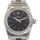 ロレックス ROLEX オイスターパーペチュアル Y番 76080 腕時計 ステンレススチール 自動巻き ブラック文字盤 レディース【中古】【ABランク】
