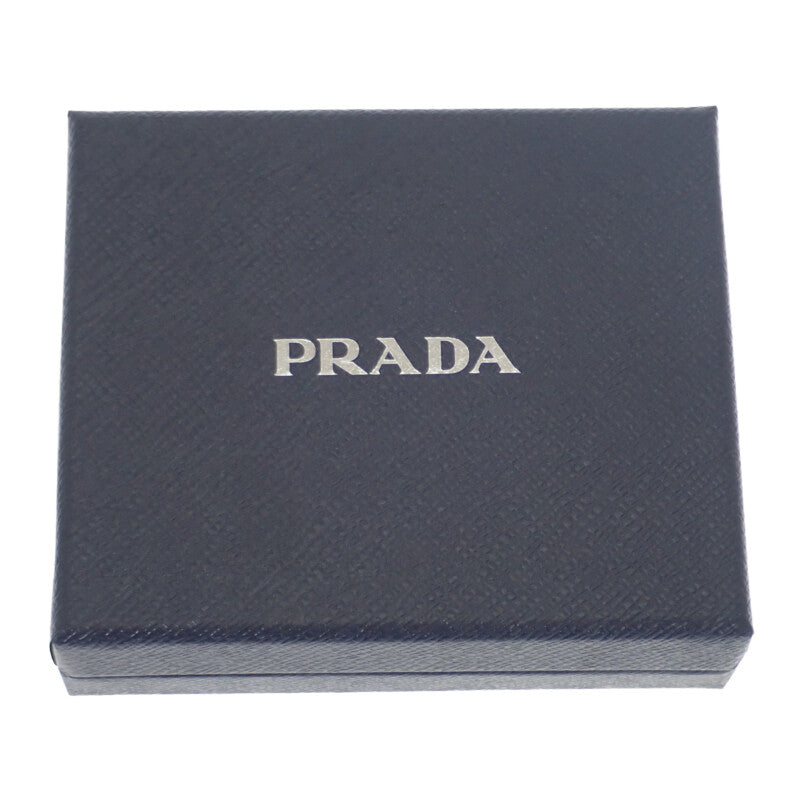 プラダ PRADA Re-Nylon カードケース 2ML049_2DMH_F0002 二つ折り財布 サフィアーノ ブラック シルバー金具 メンズ レディース【中古】【Aランク】