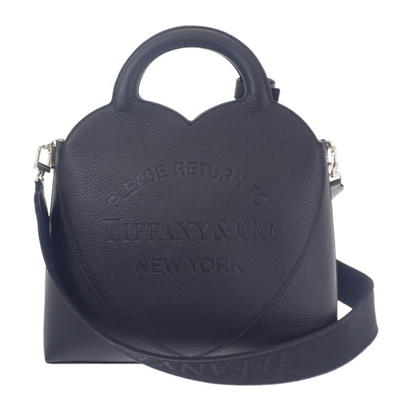 ティファニー TIFFANY&Co. リターントゥ トート 75508038 ショルダーバッグ レザー ブラック シルバー金具 レディース【中古】【Aランク】