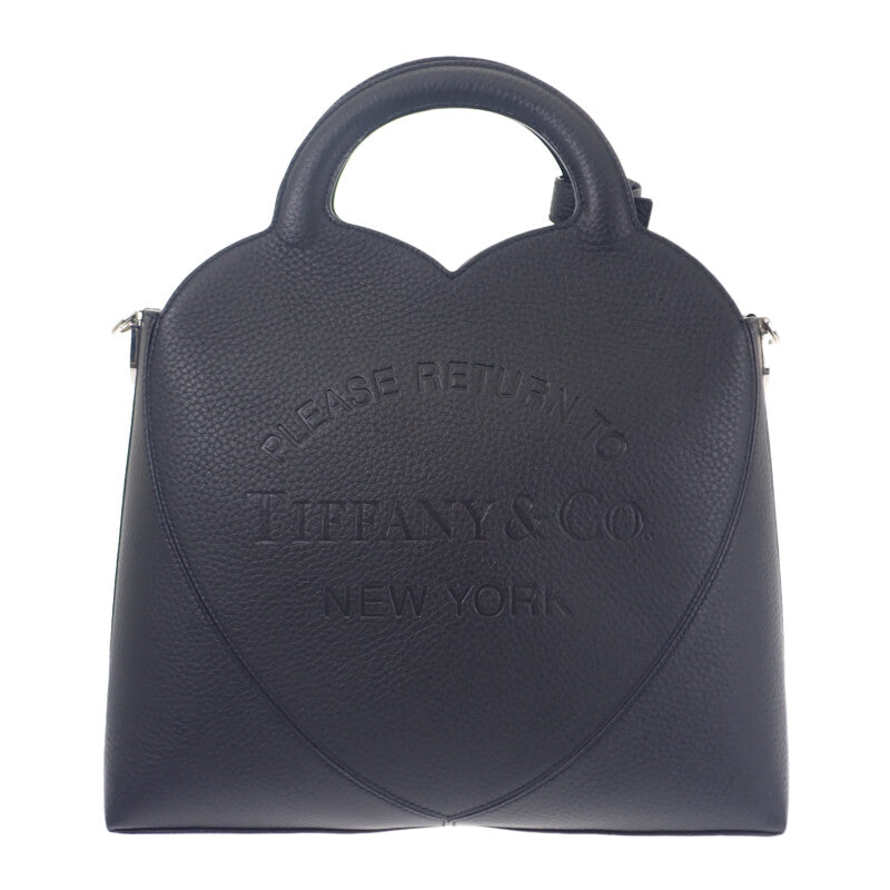 ティファニー TIFFANY&Co. リターントゥ トート 75508038 ショルダーバッグ レザー ブラック シルバー金具 レディース【中古】【Aランク】