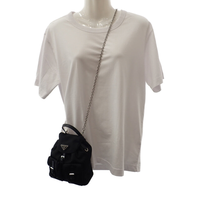 プラダ PRADA ミニバックパック 1BH029 ショルダーバッグ ナイロン サフィアーノ ブラック シルバー金具 レディース【中古】【Aランク】