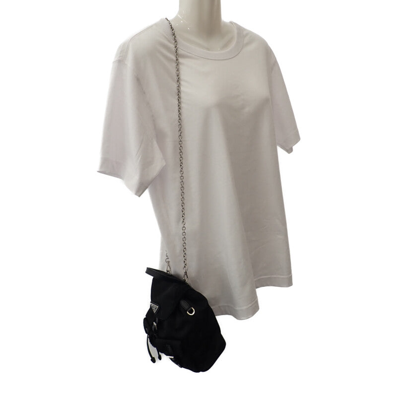 プラダ PRADA ミニバックパック 1BH029 ショルダーバッグ ナイロン サフィアーノ ブラック シルバー金具 レディース【中古】【Aランク】