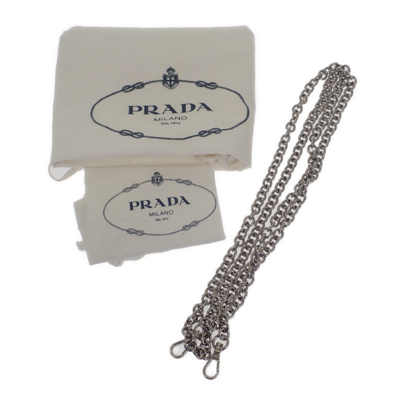 プラダ PRADA ミニバックパック 1BH029 ショルダーバッグ ナイロン サフィアーノ ブラック シルバー金具 レディース【中古】【Aランク】