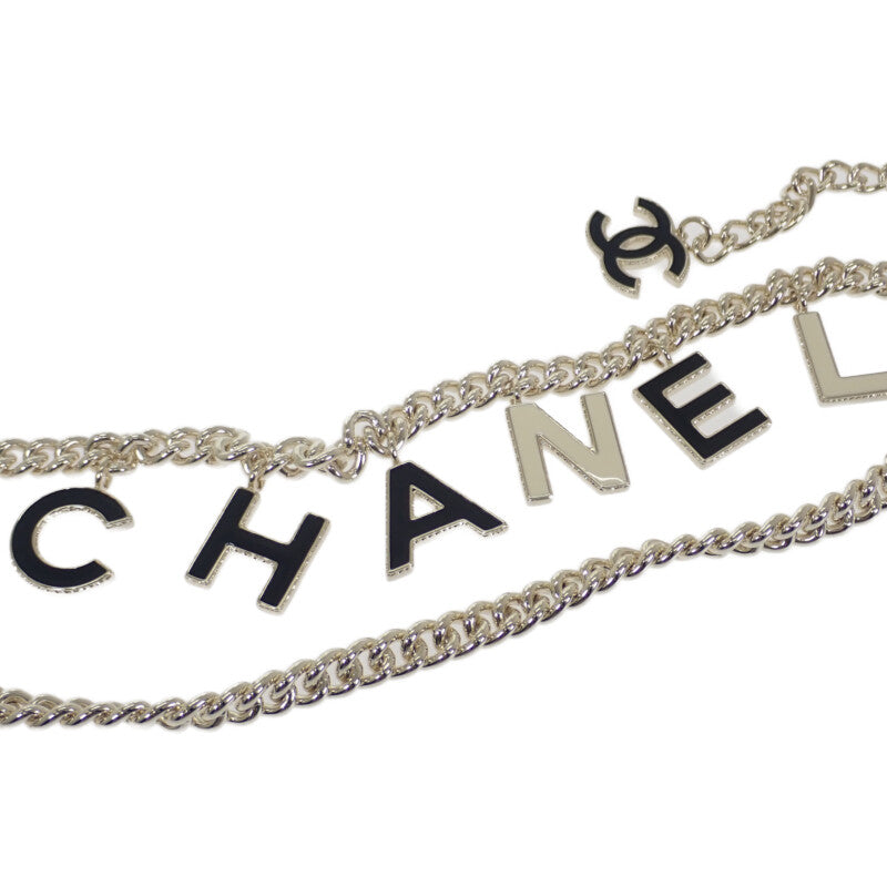 シャネル CHANEL チェーン CC ベルト メタル ゴールド ホワイト ブラック 77 レディース【中古】【Aランク】