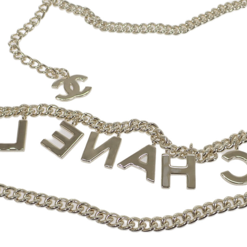 シャネル CHANEL チェーン CC ベルト メタル ゴールド ホワイト ブラック 77 レディース【中古】【Aランク】
