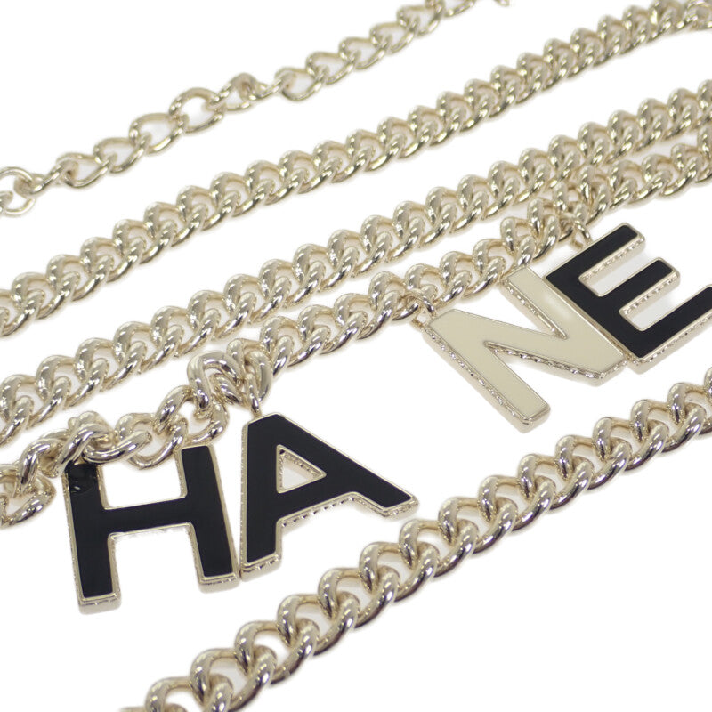 シャネル CHANEL チェーン CC ベルト メタル ゴールド ホワイト ブラック 77 レディース【中古】【Aランク】