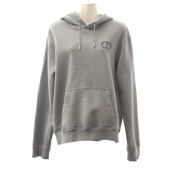 ディオール Dior CDアイコン フード付き スウェットシャツ XL 113J698A0531 パーカー コットン グレー メンズ【中古】【ABランク】