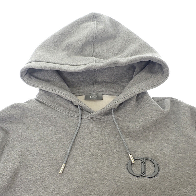 ディオール Dior CDアイコン フード付き スウェットシャツ XL 113J698A0531 パーカー コットン グレー メンズ【中古】【ABランク】