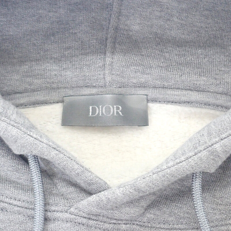ディオール Dior CDアイコン フード付き スウェットシャツ XL 113J698A0531 パーカー コットン グレー メンズ【中古】【ABランク】