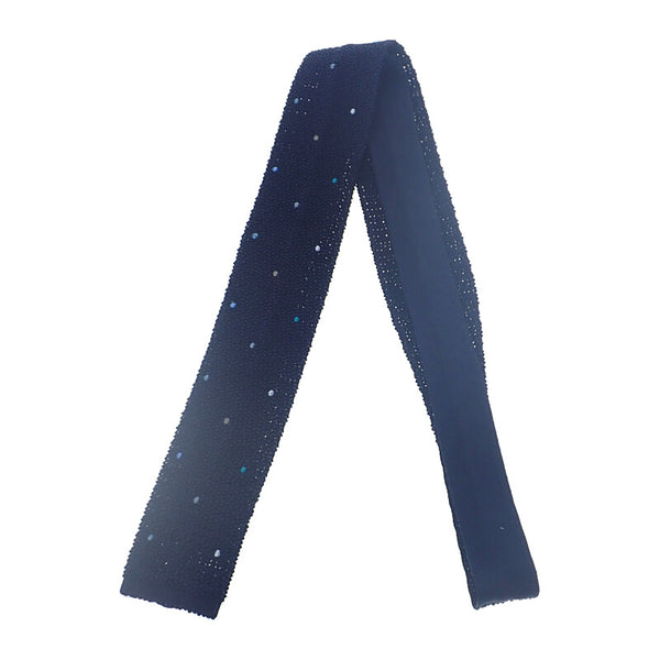 HELMES エルメス シルクニットタイ 紺