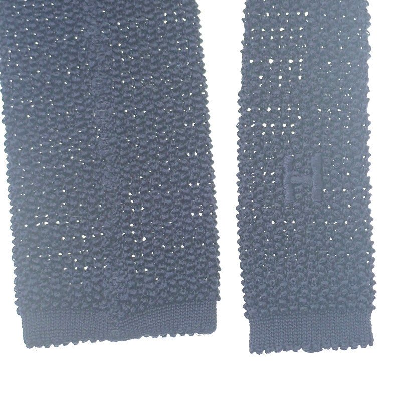 エルメス HERMES シルク ニットタイ ドット柄 H903011T16 ネクタイ シルク ネイビー メンズ【中古】【Aランク】