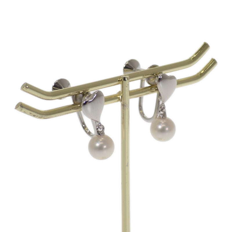 ミキモト MIKIMOTO パール ハート イヤリング シルバー925 レディース【中古】【Aランク】