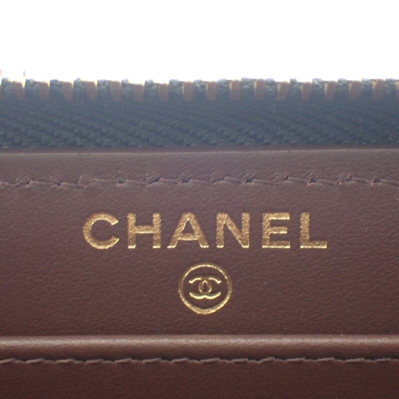 シャネル CHANEL クラシック ロングジップウォレット AP0242 長財布 キャビアスキン ブラック ゴールド金具 レディース【中古】【SAランク】