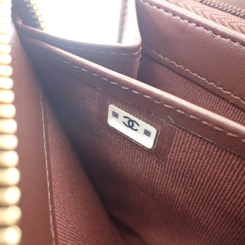 シャネル CHANEL クラシック ロングジップウォレット AP0242 長財布 キャビアスキン ブラック ゴールド金具 レディース【中古】【SAランク】