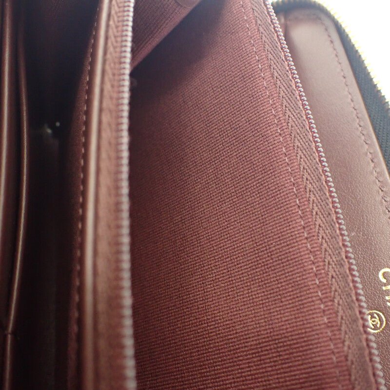 シャネル CHANEL クラシック ロングジップウォレット AP0242 長財布 キャビアスキン ブラック ゴールド金具 レディース【中古】【SAランク】