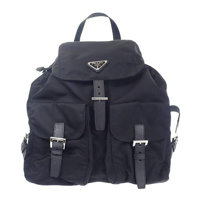 プラダ PRADA バックパック 1BZ811_V44_F0002 リュック・デイパック ナイロン ブラック シルバー金具 レディース【中古】【Aランク】