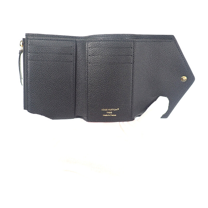ルイヴィトン LOUIS VUITTON ポルトフォイユ ヴィクトリーヌ M64060 三つ折り財布 モノグラムアンプラント ノワール レディース メンズ【中古】【Sランク】