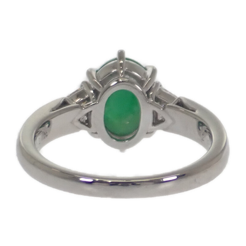 ミキモト MIKIMOTO 翡翠リング Jade 13号 リング Pt950プラチナ シルバー グリーン 翡翠 ダイヤモンド レディース【中古】【Aランク】