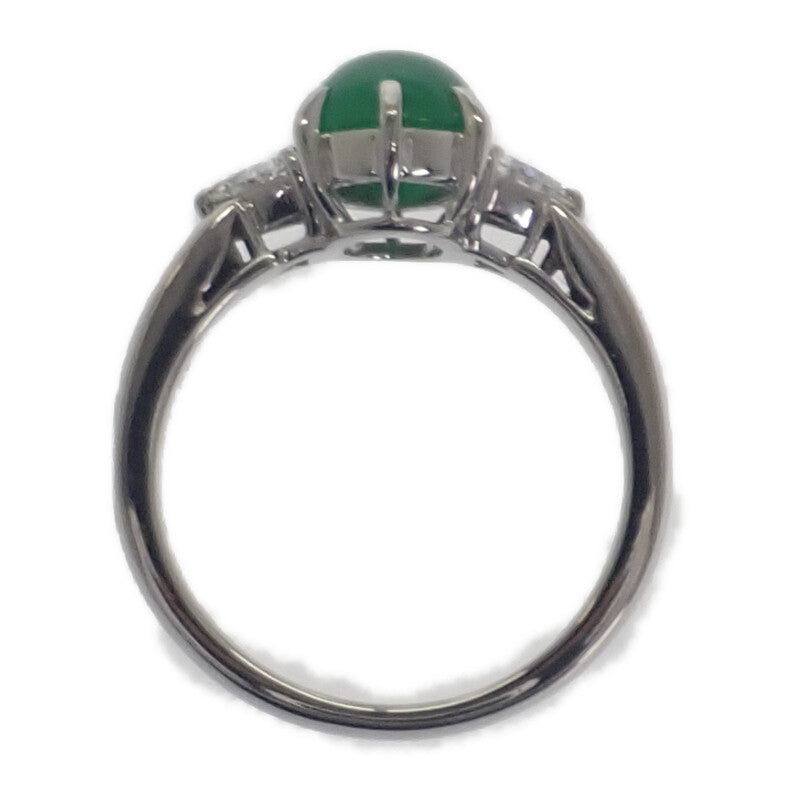 ミキモト MIKIMOTO 翡翠リング Jade 13号 リング Pt950プラチナ シルバー グリーン 翡翠 ダイヤモンド レディース【中古】【Aランク】