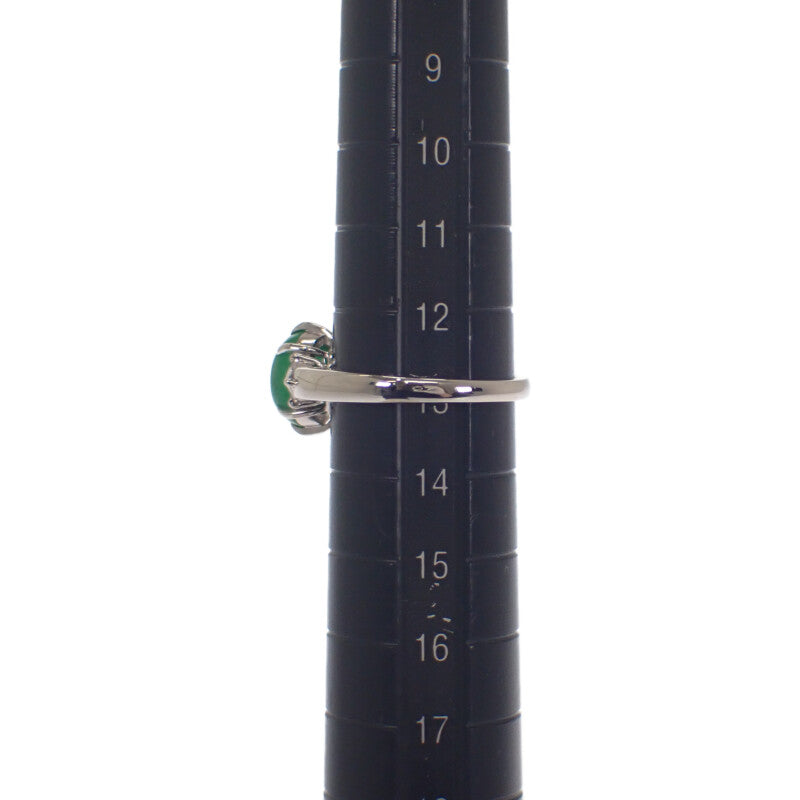 ミキモト MIKIMOTO 翡翠リング Jade 13号 リング Pt950プラチナ シルバー グリーン 翡翠 ダイヤモンド レディース【中古】【Aランク】