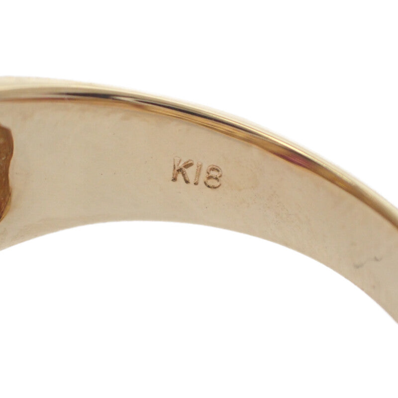 デザインジュエリー 13号 リング K18イエローゴールド ルビー ダイヤモンド レディース【中古】【Aランク】