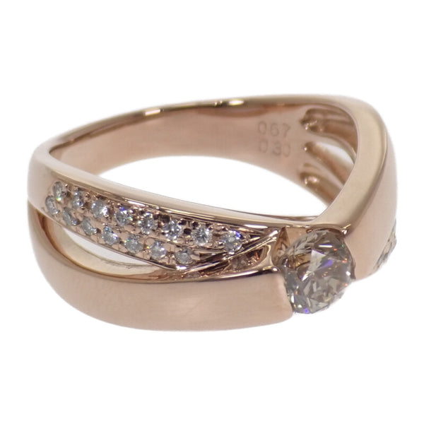 デザインジュエリー 18号 リング K18ピンクゴールド ダイヤモンド レディース【中古】【Aランク】