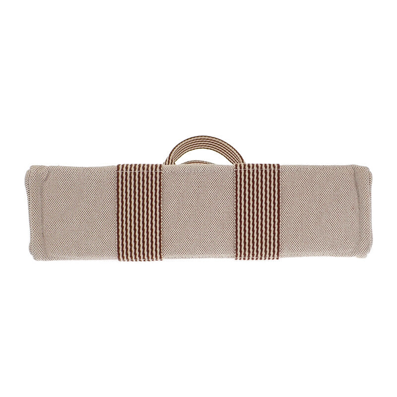 エルメス HERMES ニューフールトゥPM トートバッグ キャンバス ベージュ ブラウン シルバー金具 レディース メンズ【中古】【Aランク】