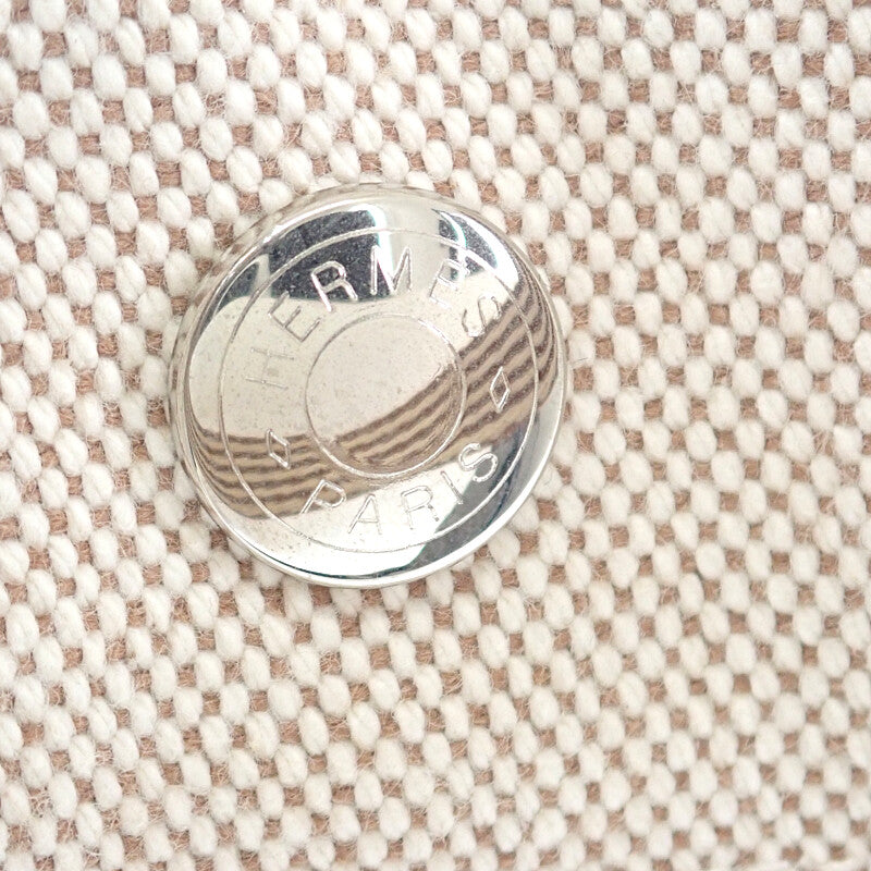 エルメス HERMES ニューフールトゥPM トートバッグ キャンバス ベージュ ブラウン シルバー金具 レディース メンズ【中古】【Aランク】
